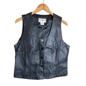 MixIt Black Genuine Leather Vest Size M